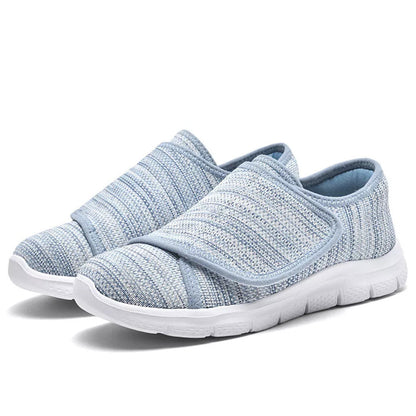 Women's Adaptive Orthopedic Sneakers Wide Width Hook Loop Comfort Walking Shoes for Swollen Feet Diabetic Footwear Elderly Edema Relief