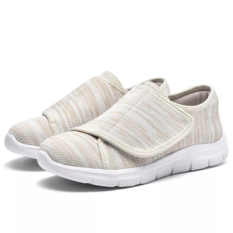 Women's Adaptive Orthopedic Sneakers Wide Width Hook Loop Comfort Walking Shoes for Swollen Feet Diabetic Footwear Elderly Edema Relief