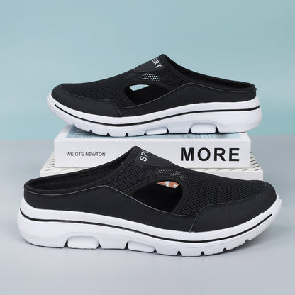 Men's Orthopedic Slip-On Shoes with Arch Support & Breathable Mesh Upper for Wide Feet | Lightweight EVA Cushioned Walking Shoes for