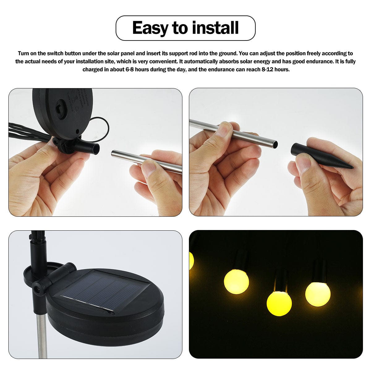 Solar-Powered Garden Stake Lights with Firefly LED Effect – IP65 Weather-Resistant Decorative Pathway Lighting for Yards, Flower Beds &