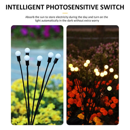 Solar-Powered Garden Stake Lights with Firefly LED Effect – IP65 Weather-Resistant Decorative Pathway Lighting for Yards, Flower Beds &