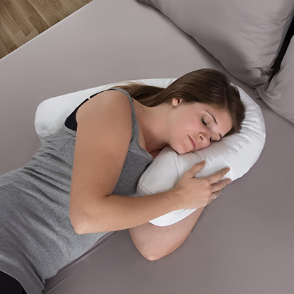 Contour Sleep Pillow for Side Sleepers with Ear Relief Cutout – Spine-Aligning Memory Support for Pain-Free Rest, Washable Cover, 21×16 in