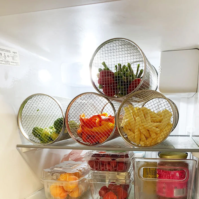Rotating Tumble Basket for Outdoor Grills – 360° Roll Cage for Vegetables, Meat & Seafood – Stainless Steel BBQ Accessory