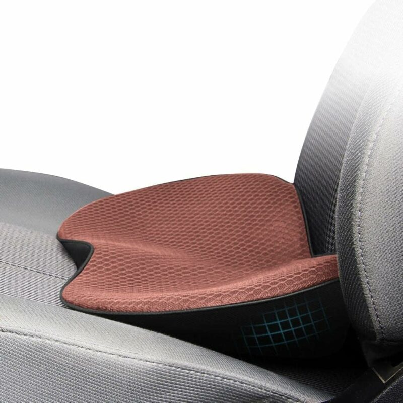 Memory Foam Driver Booster Seat Pad 3.5 Inch Elevation Cushion for Shorter Drivers Enhanced Visibility Lumbar Support Black Beige Brown Red