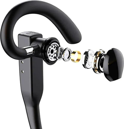 Single-Ear Wireless Earpiece with Noise Reduction & 33 ft Range for Driving, Delivery & Field Work