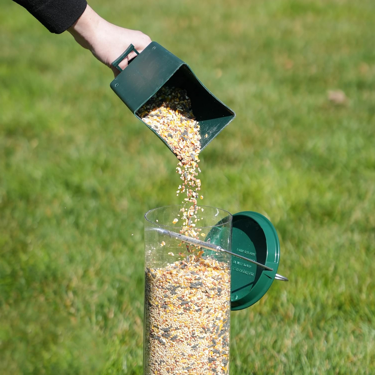Rotating Bird Feeder with Weight-Activated Spinning Perch for Outdoor Backyard Wildlife Feeding Station
