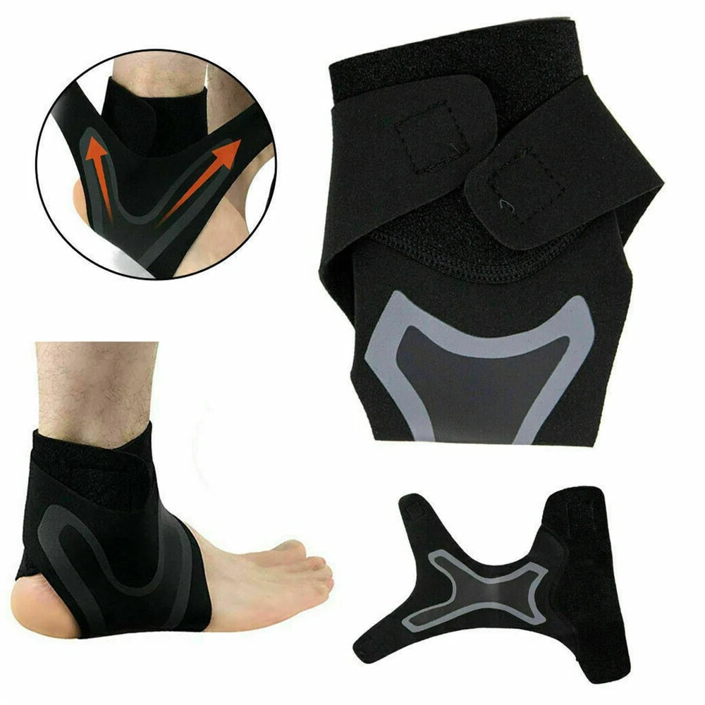 Adjustable Compression Ankle Brace with Wrap-Around Support for Plantar Fasciitis, Sprains & Tendonitis