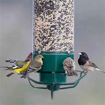 Weight-Activated Spinning Bird Feeder for Outdoors with Anti-Squirrel Rotating Perch Metal Seed Dispenser for Cardinals Finches Wild Birds B