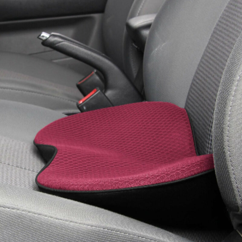Memory Foam Driver Booster Seat Pad 3.5 Inch Elevation Cushion for Shorter Drivers Enhanced Visibility Lumbar Support Black Beige Brown Red