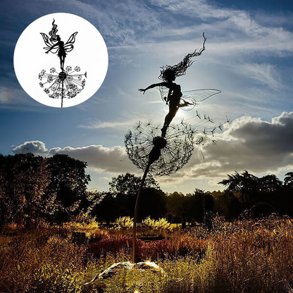 Metal Fairy Garden Stakes for Outdoor & Indoor Yard Decoration | Weather-Resistant Silhouette Art | Set of Whimsical Lawn Ornaments for