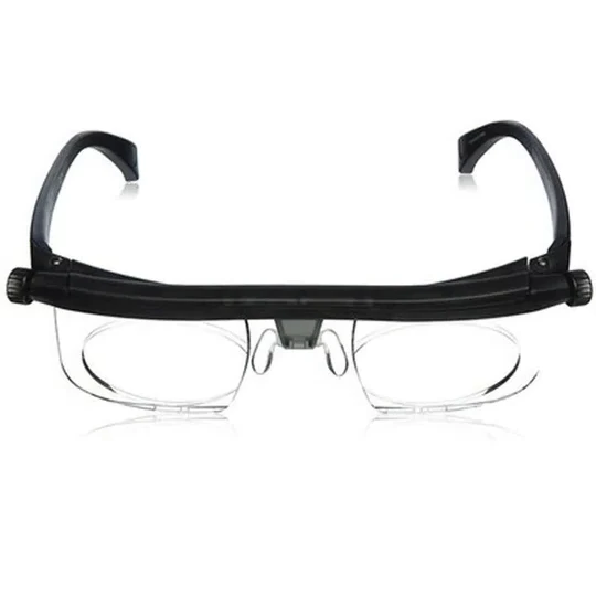 Dial-Adjustable Reading Glasses with Variable Focus Lenses for Near and Far Vision Clarity