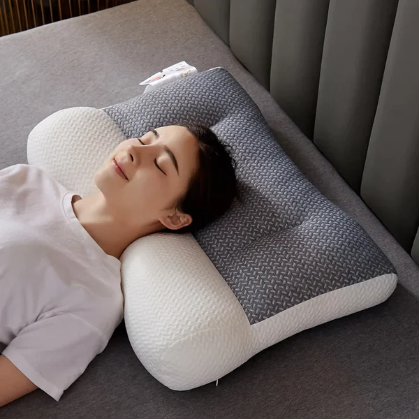 Contour Memory Pillow for Side and Back Sleepers with Ergonomic Cervical Support and Ear Relief Design
