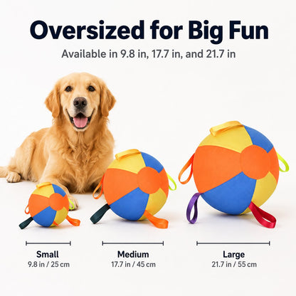 Ortekor Inflatable Dog Play Ball for Backyard & Indoor Play - Oversized Chase and Tug Toy to Burn Energy and Ease Boredom