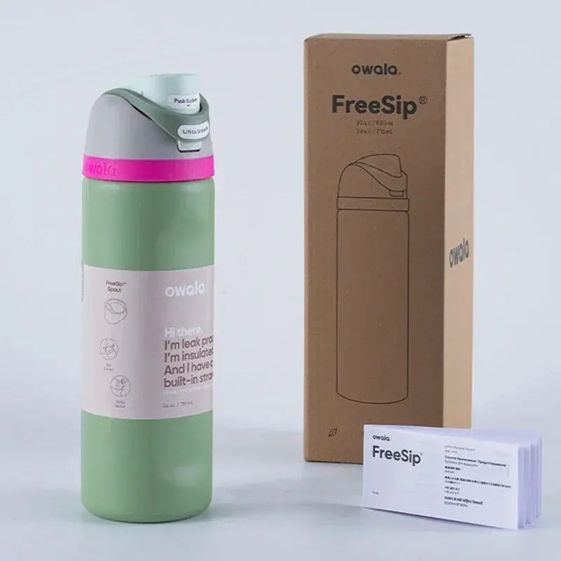 24 oz Insulated Stainless Steel Water Bottle with Dual-Sip Lid and Carry Handle for Sports, Gym, Hiking & Everyday Hydration