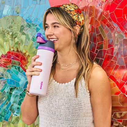 24 oz Insulated Stainless Steel Water Bottle with Dual-Sip Lid and Carry Handle for Sports, Gym, Hiking & Everyday Hydration