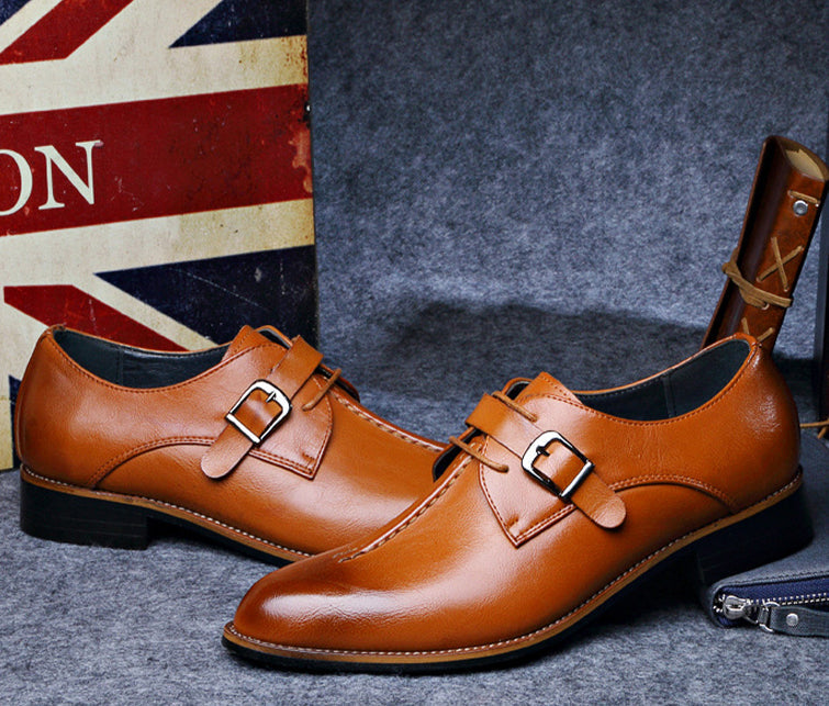 Men's Classic Dress Oxford Shoes in Genuine PU Leather – Waterproof & Scratch-Resistant Formal Footwear for Work, Weddings & Business