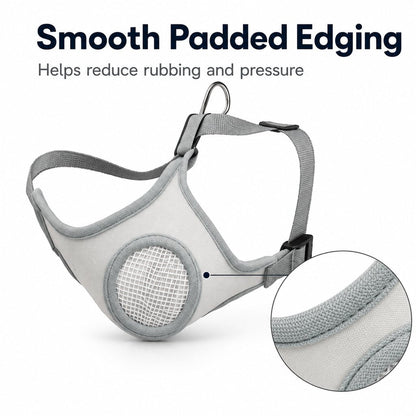 Ortekor Breathable Dog Muzzle for Walks, Grooming & Vet Visits - Soft Adjustable Mesh Muzzle to Help Reduce Biting, Chewing & Barking