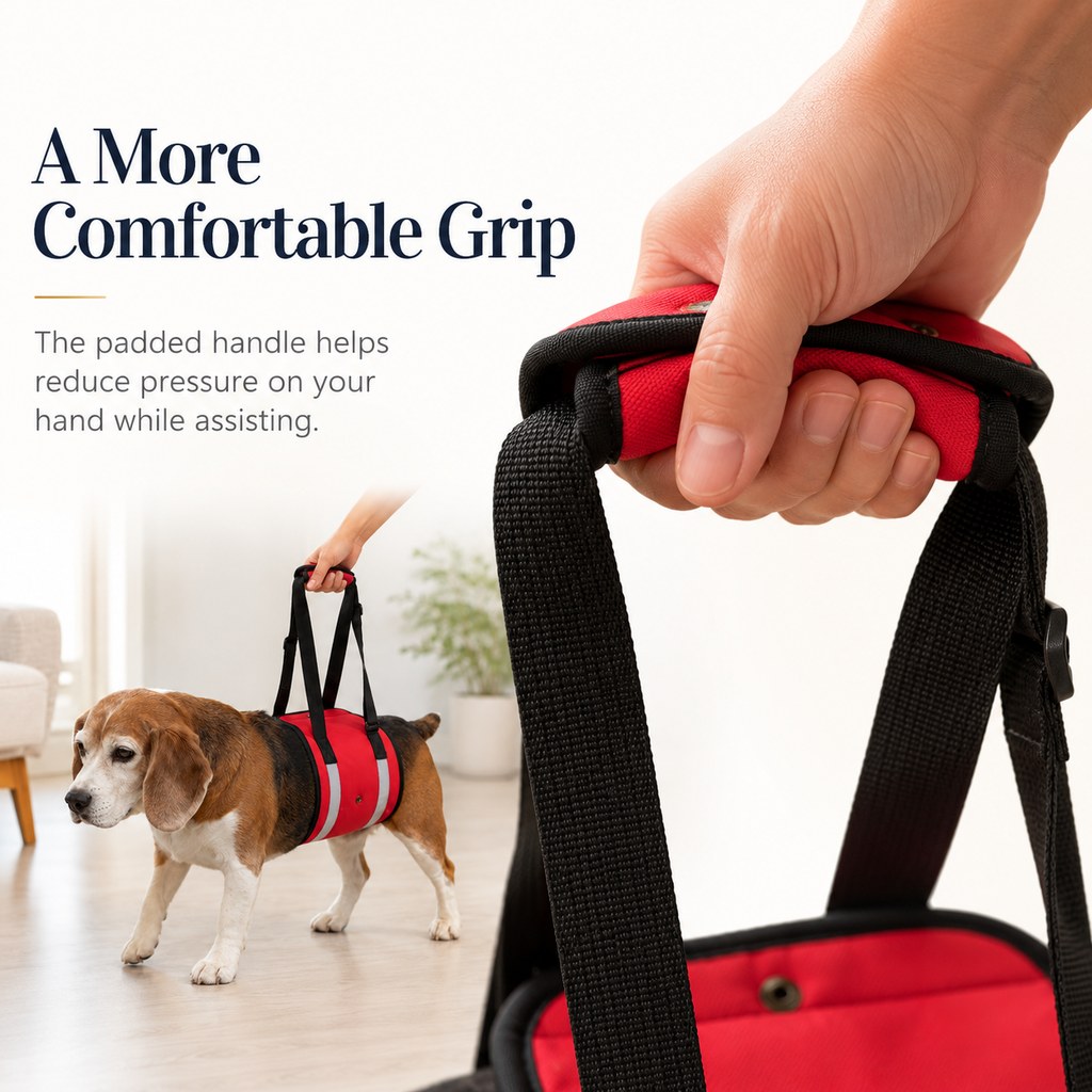 Ortekor Reflective Dog Lift Support Sling - Belly Assist for Dogs with Limited Mobility on Stairs, Walks & Car Entry