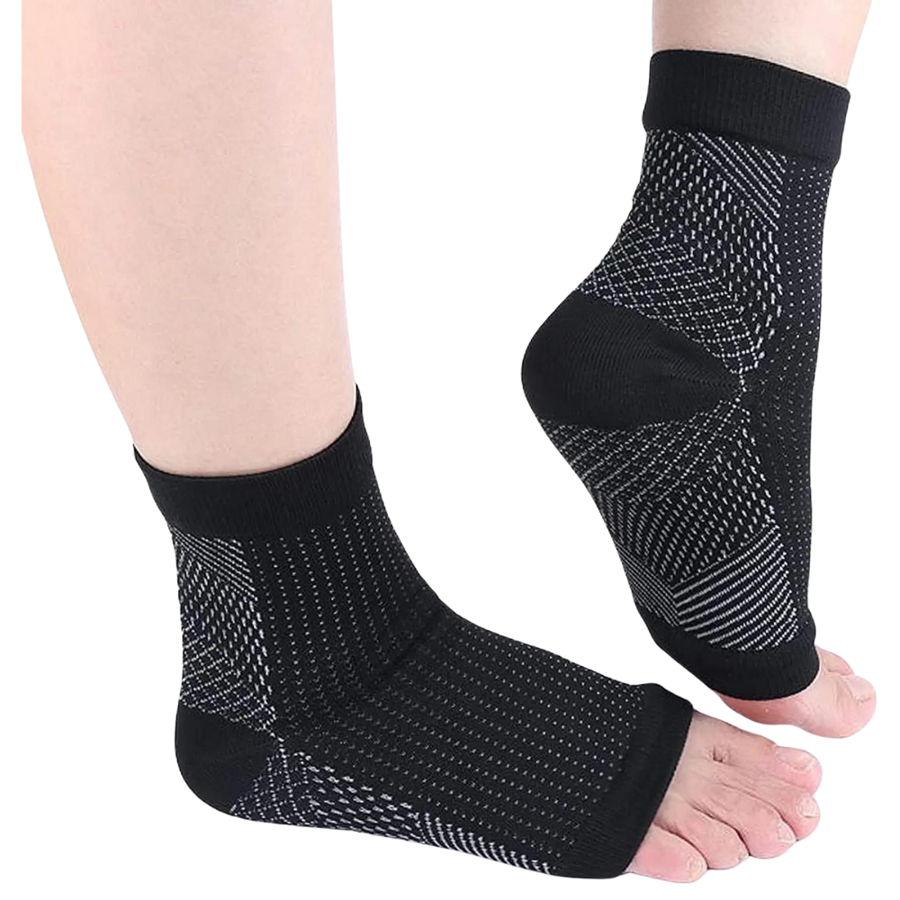 Open-Toe Compression Socks for Nerve Pain & Plantar Fasciitis Relief - Therapeutic Arch Support Foot Sleeves for Circulation & Heel Pain