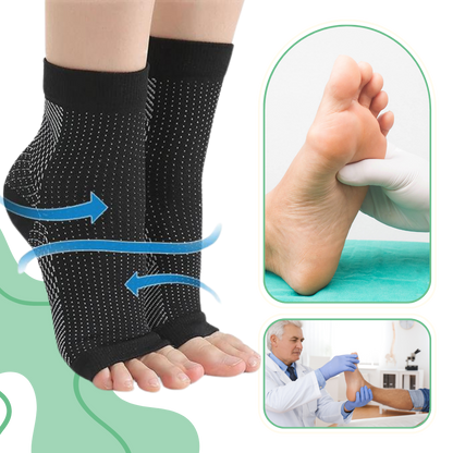 Ortekor Comfort Support | Open-Toe Compression Socks for Neuropathy with Breathable Design | Gentle Compression for Improved Circulation