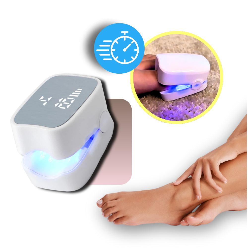 Rechargeable Light Therapy Device for Nail Care, Dual Mode Blue LED & Cold Laser Treatment, Portable 7-Minute Daily Use for Toenails &