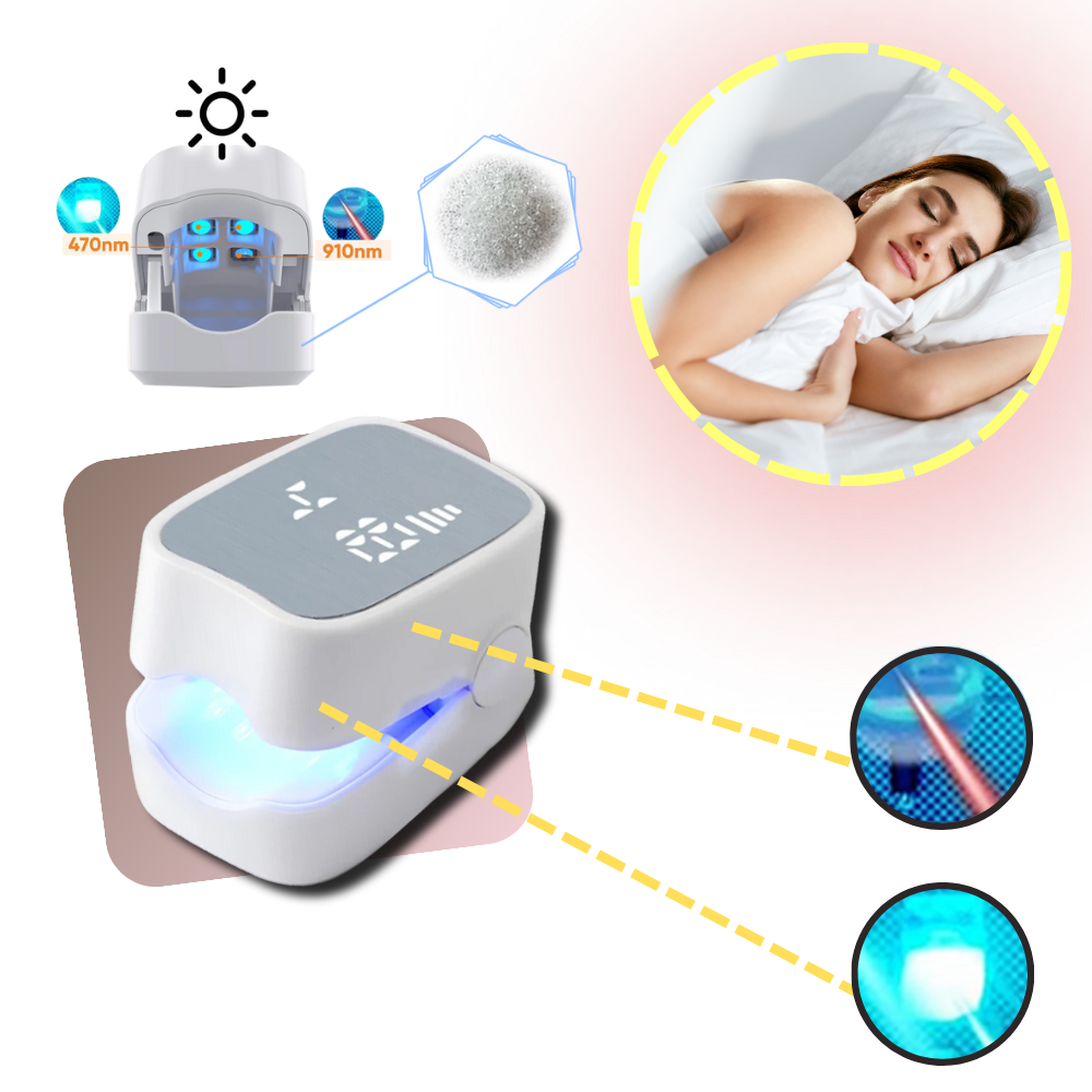 Rechargeable Light Therapy Device for Nail Care, Dual Mode Blue LED & Cold Laser Treatment, Portable 7-Minute Daily Use for Toenails &