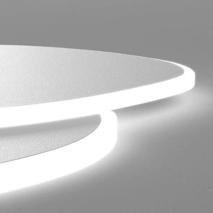 Sculptural LED Flush Mount Light Fixture 16-20 in Layered Acrylic White for Bedroom Hallway Contemporary Overhead Lighting Home Interior Dec