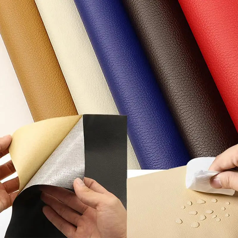 Peel-and-Stick Leather Repair Patches for Furniture, Car Seats & Bags – Cut-to-Fit, Waterproof Vinyl Sheet 20×54 in