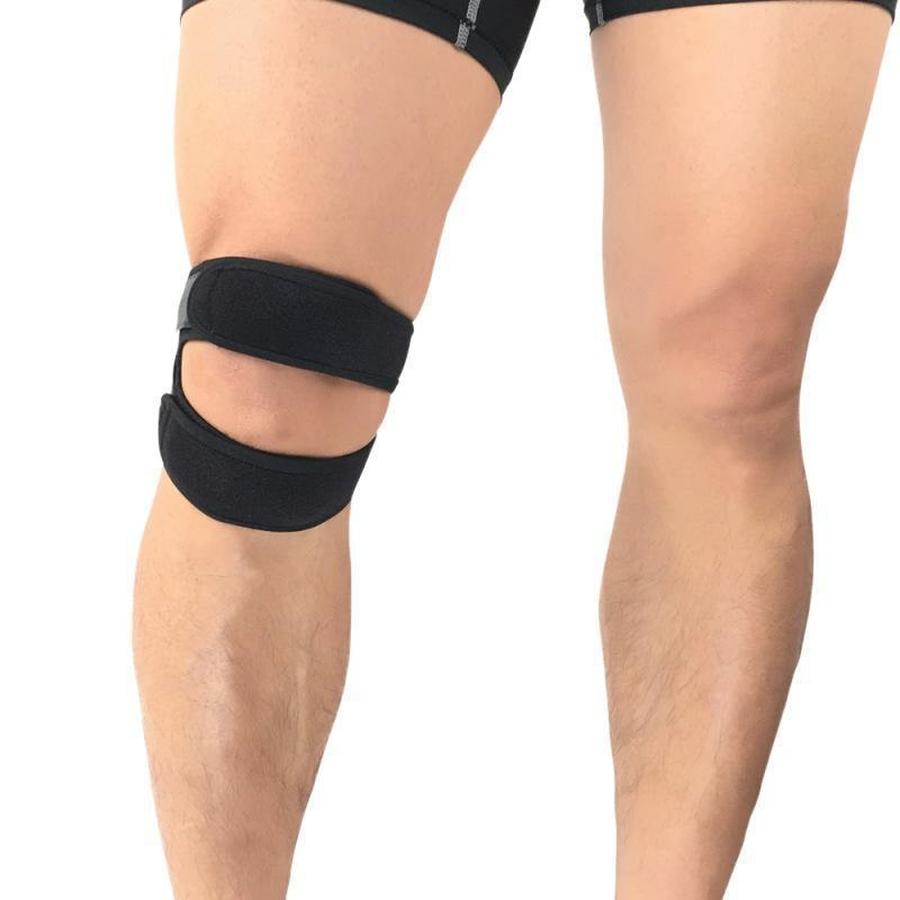 Dual-Strap Knee Support Brace with Silicone Pad for Stability & Pain Relief | Adjustable Compression Wrap for Running, Jumper's Knee