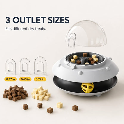 Ortekor PawOrbit UFO Motion-Activated Cat Treat Dispenser Toy - Interactive Puzzle Feeder for Indoor Cats, Keeps Cats Busy While You Work