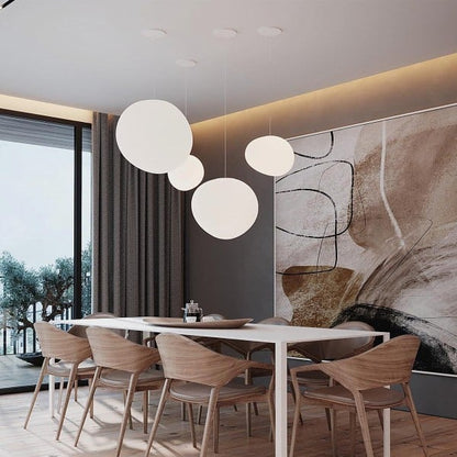 Frosted Glass Globe Ceiling Fixture with Adjustable Cord for Dining Room Kitchen Island Bedroom Hallway Overhead Lighting Modern Iron Accent