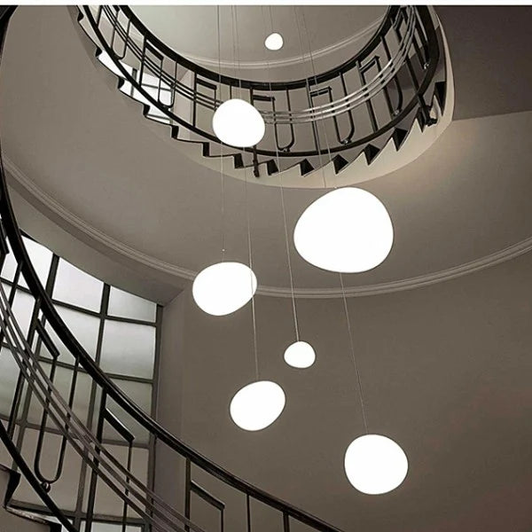 Frosted Glass Globe Ceiling Fixture with Adjustable Cord for Dining Room Kitchen Island Bedroom Hallway Overhead Lighting Modern Iron Accent