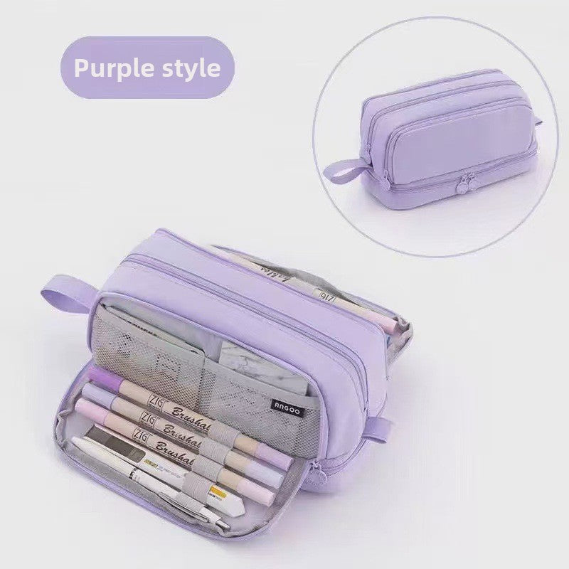 Kids Pencil Organizer with Elastic Straps & 180° Opening – Holds 40 Pens, Markers & School Supplies
