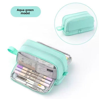 Kids Pencil Organizer with Elastic Straps & 180° Opening – Holds 40 Pens, Markers & School Supplies