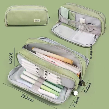 Kids Pencil Organizer with Elastic Straps & 180° Opening – Holds 40 Pens, Markers & School Supplies
