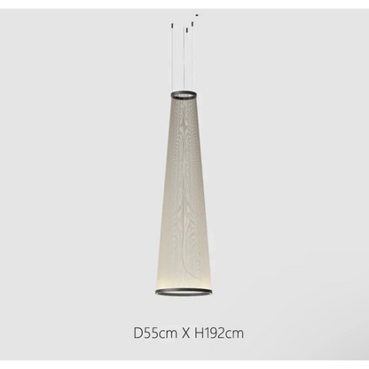 Layered Fabric Shade Chandelier with Integrated LED for Dining Rooms, Kitchen Islands & High Ceilings | Modern Multi-Drop Adjustable Cable P