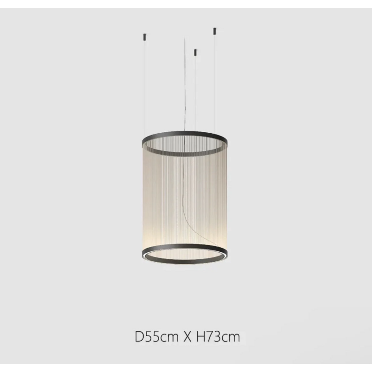 Layered Fabric Shade Chandelier with Integrated LED for Dining Rooms, Kitchen Islands & High Ceilings | Modern Multi-Drop Adjustable Cable P