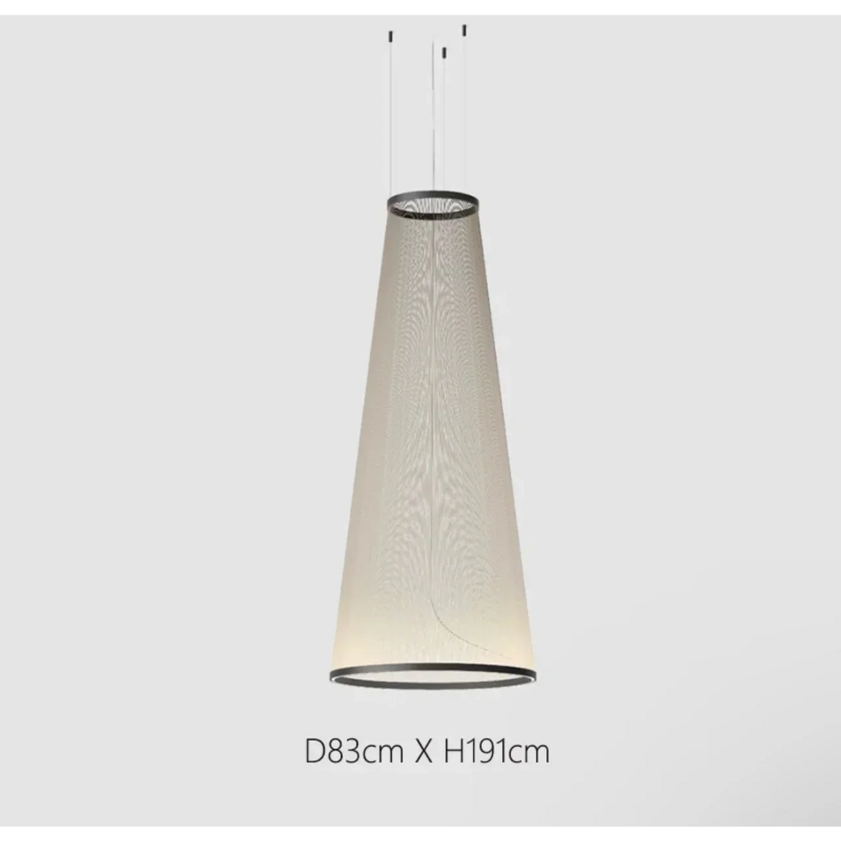 Layered Fabric Shade Chandelier with Integrated LED for Dining Rooms, Kitchen Islands & High Ceilings | Modern Multi-Drop Adjustable Cable P