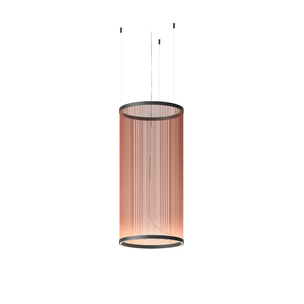 Layered Fabric Shade Chandelier with Integrated LED for Dining Rooms, Kitchen Islands & High Ceilings | Modern Multi-Drop Adjustable Cable P