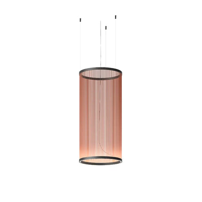 Layered Fabric Shade Chandelier with Integrated LED for Dining Rooms, Kitchen Islands & High Ceilings | Modern Multi-Drop Adjustable Cable P