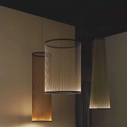 Clustered Drop Lights with Fabric Shades for Kitchen Islands & Dining Tables – Adjustable Cable Heights, Integrated LED, Warm or Cool White