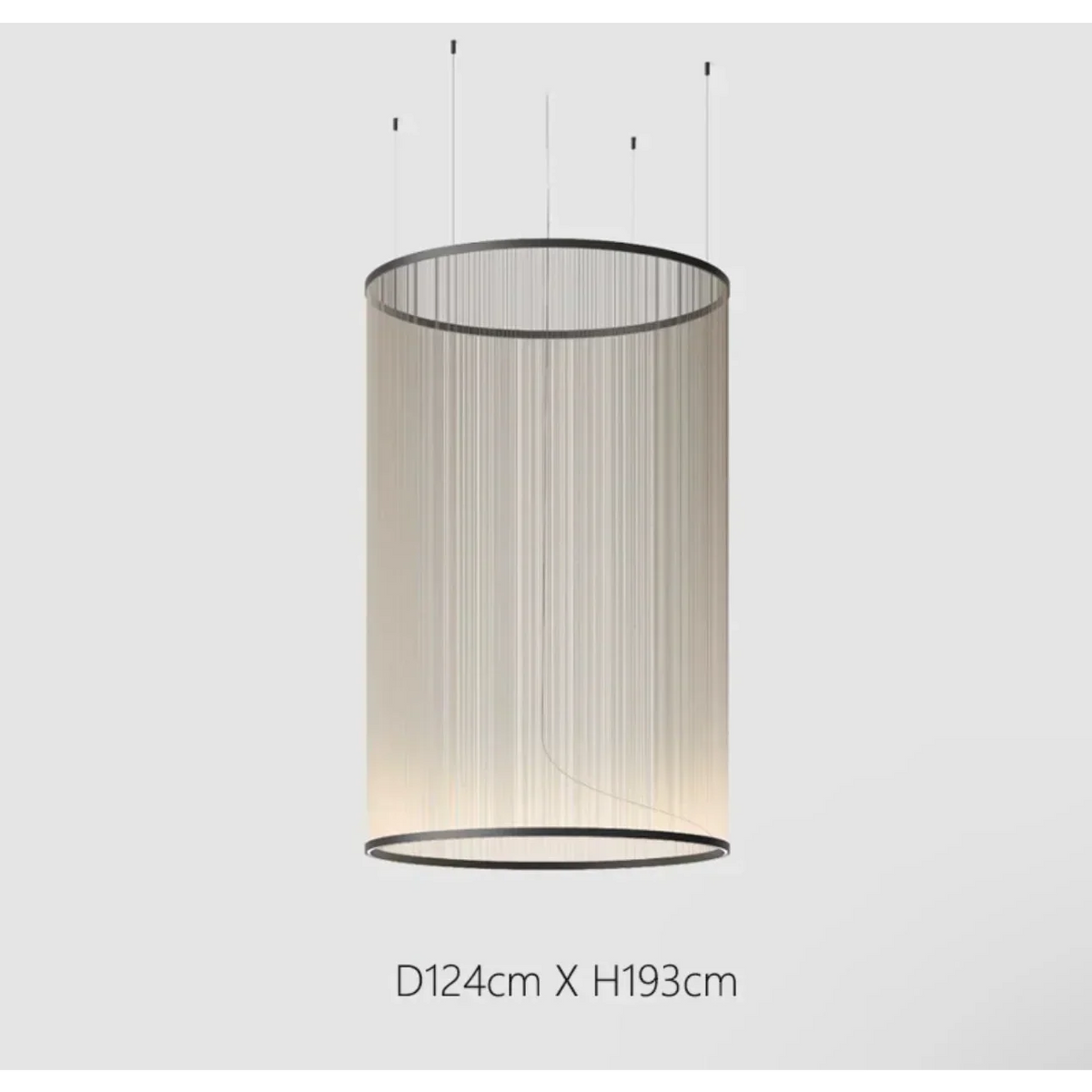 Layered Fabric Shade Chandelier with Integrated LED for Dining Rooms, Kitchen Islands & High Ceilings | Modern Multi-Drop Adjustable Cable P