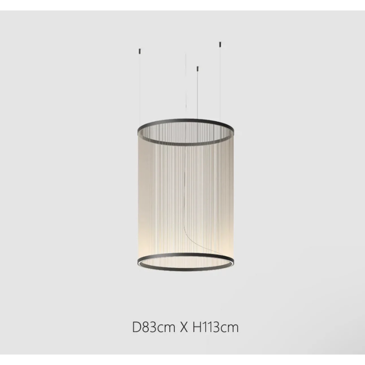 Layered Fabric Shade Chandelier with Integrated LED for Dining Rooms, Kitchen Islands & High Ceilings | Modern Multi-Drop Adjustable Cable P
