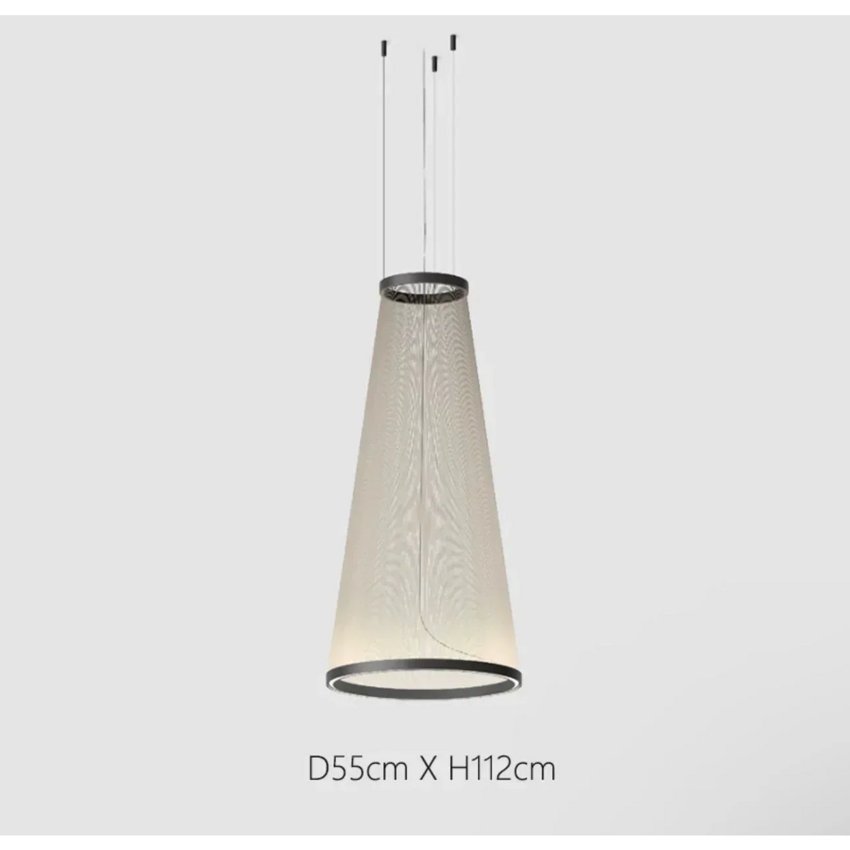 Layered Fabric Shade Chandelier with Integrated LED for Dining Rooms, Kitchen Islands & High Ceilings | Modern Multi-Drop Adjustable Cable P
