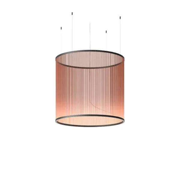 Layered Fabric Shade Chandelier with Integrated LED for Dining Rooms, Kitchen Islands & High Ceilings | Modern Multi-Drop Adjustable Cable P