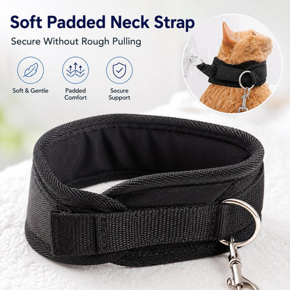 Ortekor Pet Bathing Restraint with Suction Cup for Cats & Small Dogs - Hands-Free Grooming Collar to Help Prevent Escapes During Bath Time