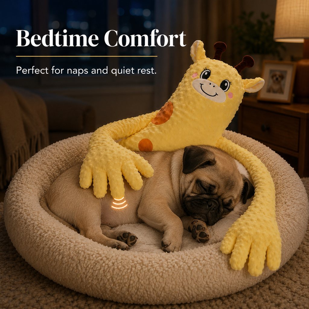 Ortekor Remote-Controlled Pet Calming Plush Companion with Heated Paws – 3 Comfort Modes & 30-Min Auto Shut-Off for Dogs and Cats, Cozy Bedtime Companion