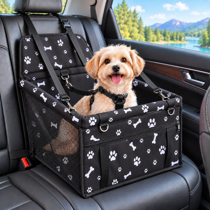 Ortekor Pet Car Booster Seat for Small Dogs and Cats - Stable Travel Seat to Reduce Roaming in Front and Rear Seats