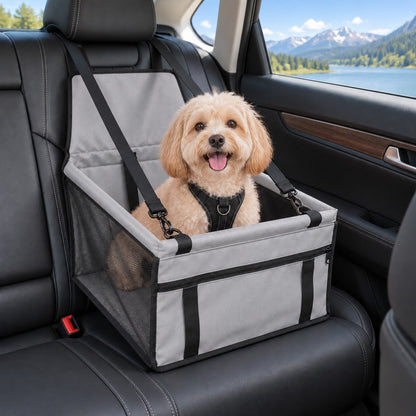 Ortekor Pet Car Booster Seat for Small Dogs and Cats - Stable Travel Seat to Reduce Roaming in Front and Rear Seats