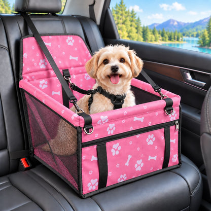 Ortekor Pet Car Booster Seat for Small Dogs and Cats - Stable Travel Seat to Reduce Roaming in Front and Rear Seats